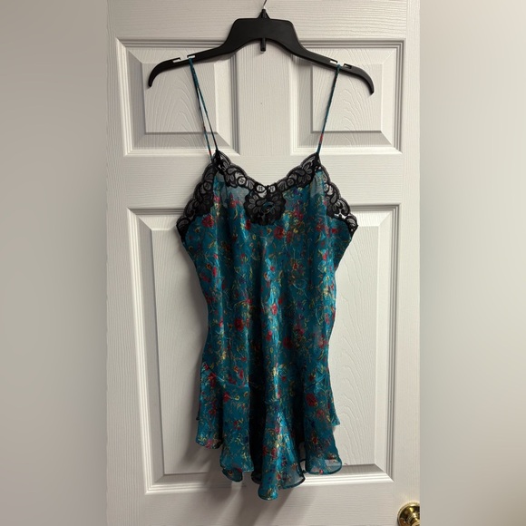 Victoria’s Secret Vintage Gold Label Floral Nighty W/ Lace And Rosette Medium - Picture 1 of 4